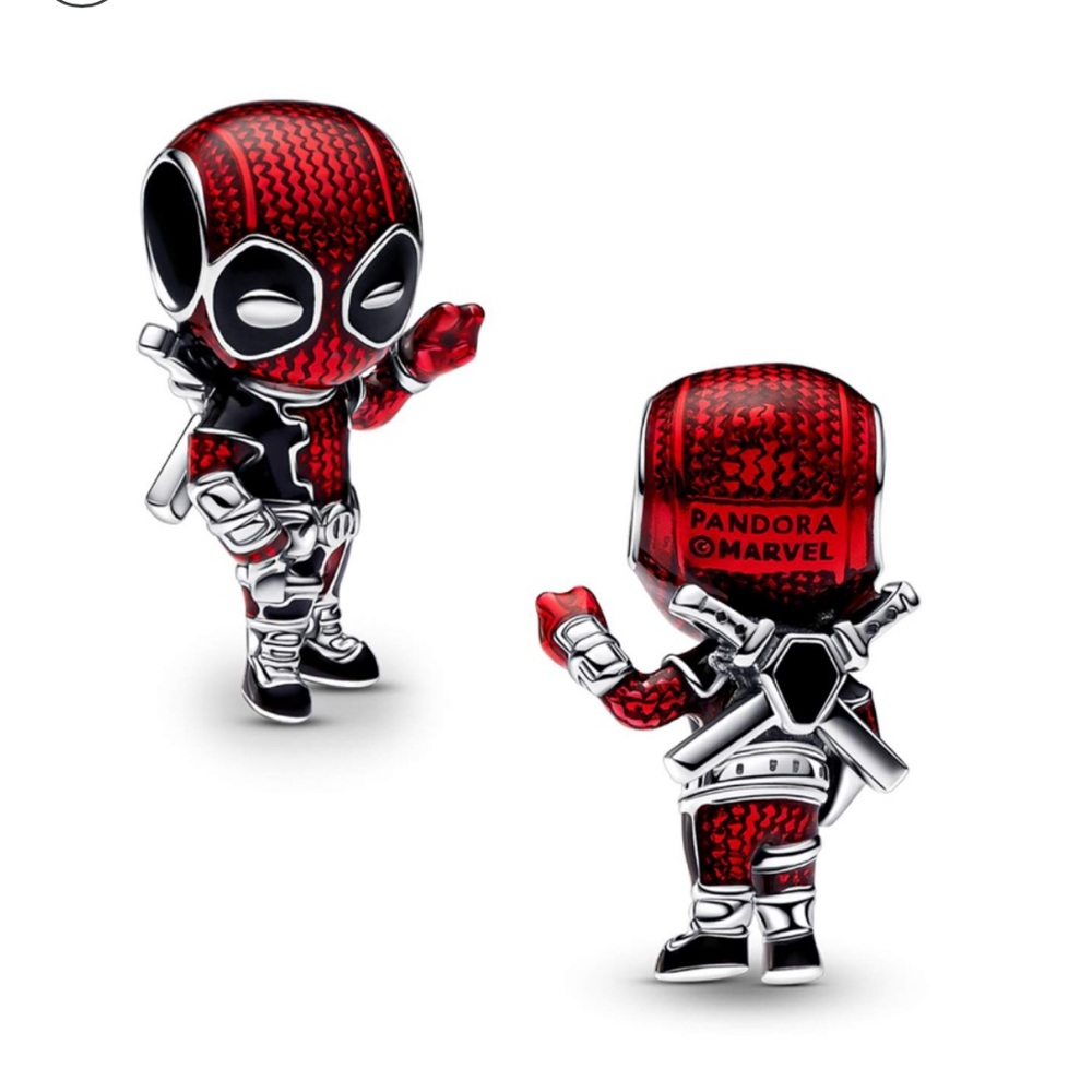 Marvel Deadpool Charm, Black & Transparent Red Enamel